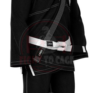 Black <b>White</b> BJJ Kimono Unisex Martial Arts Wear Stretch Breathable Lightweight Polyester Cotton Fabric Martial Arts <b>Belt</b> New - Product Image 5