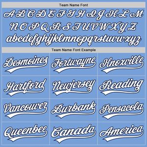 เสื้อซอฟต์บอลเบสบอลกระดุมเสื้อเจอร์ซีย์2ปุ่มสีขาวพิมพ์ลายตัวเลขชื่อสีฟ้า - Product Image 4
