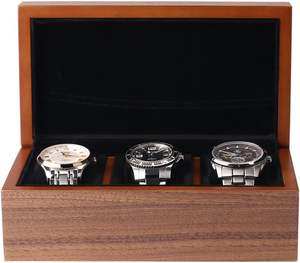 Wood Watch <b>Box</b>,with Ring Storage Bag <b>Vintage</b> Handmade Watch <b>Box</b> for Men/Women Watches (3 Slot) - Product Image 2