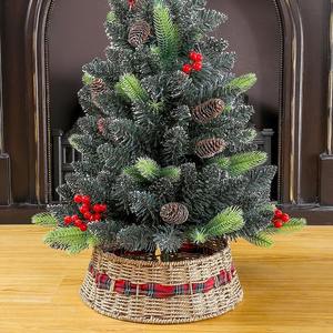 คอเสื้อแบบพับได้สำหรับตกแต่งต้นคริสต์มาสฐานหญ้าทะเลประดับต้นกระโปรงต้นคริสต์มาส - Product Image 3