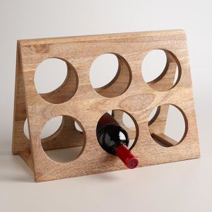 Estante de vino de madera de lavado blanco, soporte de botella de almacenamiento de encimera para Bar, restaurante, Hotel y decoración del hogar - Product Image 4