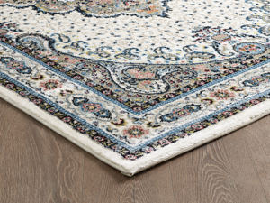 Tapis turc de luxe fait à la machine, bleu Shiraz, qualité supérieure, pour salon, fabriqué à Gaziantep. - Product Image 3