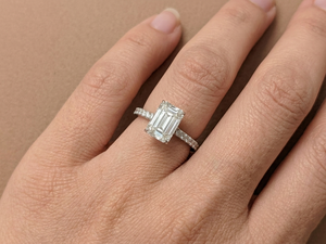 Solid 10K/14K White/Yellow Gold 2 Ct Emerald Cut Lab Grown Diamond Vintage Style Classic Engagement Wedding <b>Ring</b> For Women's - Product Image 3