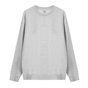 Sweat-shirt unisexe vert à col rond, coupe ample, en coton tricoté, couleur unie, sweats à capuche et sweat-shirts pour hommes - Product Image 3
