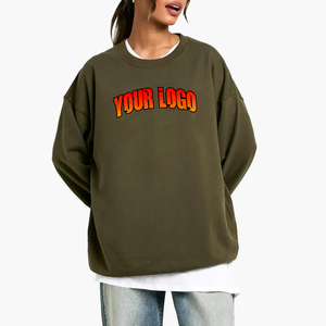 Vente en gros Sweat-shirt confortable et surdimensionné pour femmes, col à capuche brodé sur le devant, Sweat-shirt baggy personnalisé de couleur unie pour femmes - Product Image 4