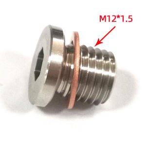 M12 x 1,5 Gewindeschraubstopfen Sechskant mit Rotkupferdichtung, Edelstahl SS304 - Product Image 2