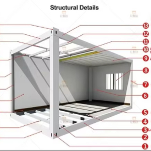 Elegante nuevo diseño 40ft High Cube Container House 20ft Office Hecho de panel sándwich de acero de madera-Solución de oficina móvil - Product Image 1