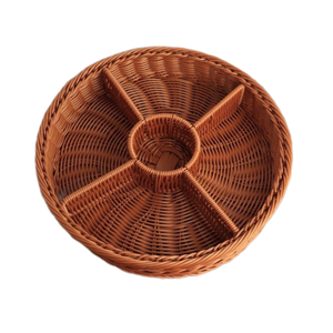 Cesta de fruta tejida de ratán natural Cesta de almacenamiento para el hogar de nuevo diseño para cocina y Camping Material de mimbre - Product Image 2