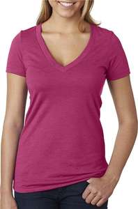 T-shirt pour femme, col en V, été, écologique, 100% coton, manches courtes - Product Image 3