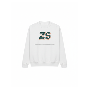 Premium 380 GSM sudadera de lana de algodón suave tela cepillada logotipo bordado personalizado Unisex cuello redondo estilo básico sudaderas - Product Image 1