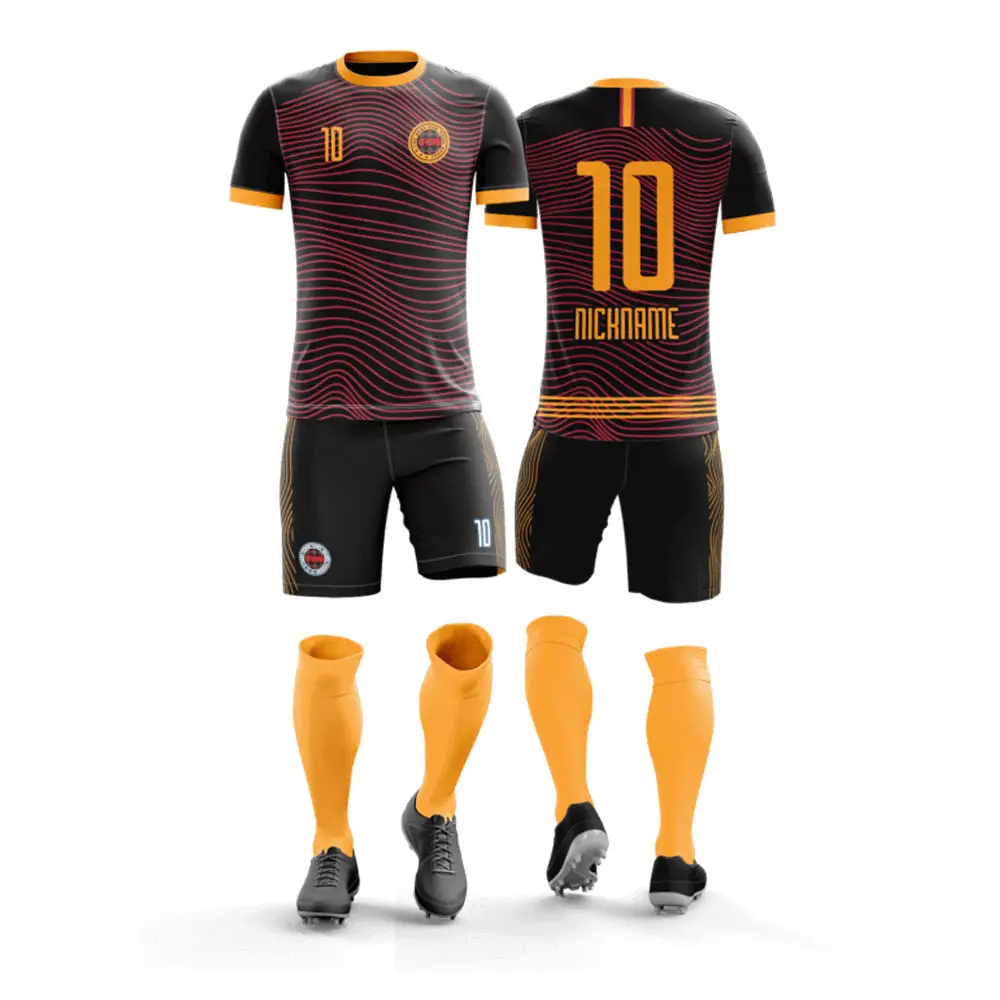 Kit di alta qualità Design personalizzato uniforme da calcio di migliore qualità uniforme da calcio in poliestere uniforme sportiva manica corta uniforme da calcio