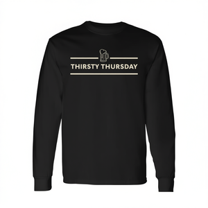 T-shirt à manches longues « Jeudi soifondru » avec motifs de tasses de bière pour adultes, idéal pour la détente, tee-shirt promotionnel pour adultes - Product Image 2