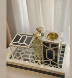 Luxury Crafts Mother of <b>Pearl</b> Inlay Mubkhar Box with Tray Set Bakhoor Burner Madkhan Serving Tray Low Price Aromas Pine Jasmine - Product Image 4