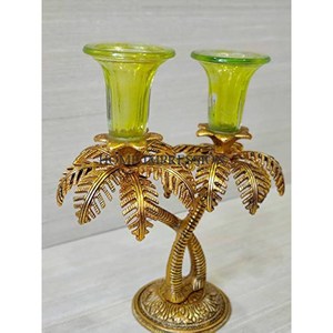 Fancy Flower Designing Antique Gold Color Table Decorative <b>Candle</b> <b>Holders</b> With <b>Marble</b> Base Attractive New Pattern <b>Candle</b> <b>Holders</b> - Product Image 6