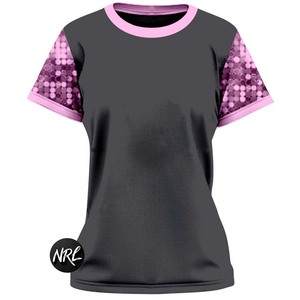 2025 último diseño Unisex cuello redondo verano mujeres 220 Gsm Hip Hop rendimiento desgaste lentejuelas camisetas de manga corta - Product Image 3