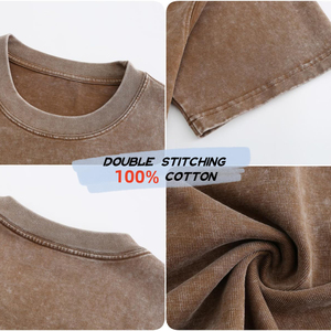 เสื้อยืดคอตตอนทรงโอเวอร์ไซส์แบบฟอกสีสไตล์วินเทจสำหรับผู้ชาย เสื้อยืดคอตตอน 100% แขนสั้นแบบฟอกสีสำหรับผู้ชาย - Product Image 6