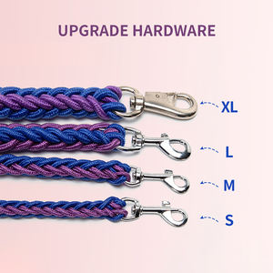 Sterke achtstrengige milieuvriendelijke nylon gevlochten hondenriem, <span class=keywords><strong>martingale</strong></span> kettinghalsband en treklijn met clip - Product Image 5