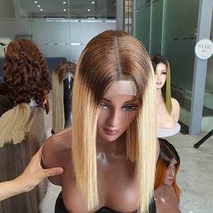 Bob <b>Wig</b> Closure <b>Wig</b> Vietnamese Raw Hair Bone Straight Ombre Blonde Human Hair Transparent Lace Closure 2x6 <b>Wigs</b> <b>for</b> <b>Black</b> <b>Women</b> - Product Image 3