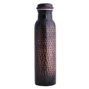 Bouteille d'eau antique en cuivre foncé pour le voyage, bouteille à boire en cuivre pur de 1000 ml avec couvercle pour les bienfaits santé et les cadeaux de mariage - Product Image 5