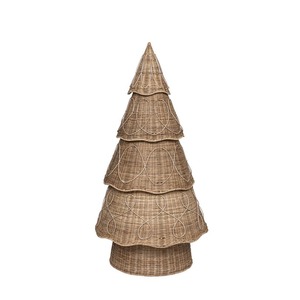 Nouvelle figurine d'arbre de Noël faite à la main, fournisseur vietnamien OEM ODM, rotin naturel, décoratif, rustique, écologique, ornement de vacances - Product Image 1