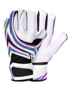 Gant de gardien de but professionnel blanc, rose et vert avec un design vibrant à triple bande pour les matchs et les entraînements de football - Product Image 5