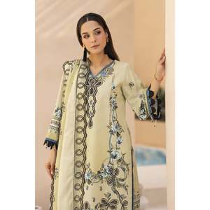 Conjunto de Traje de 3 Piezas para Mujer BRANDSINN Bic-0127, Camisa Bordada con Estampado Karandi, Pantalones con Estampado Karandi, Chal con Estampado Karandi - Product Image 2
