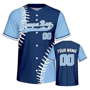 Camiseta de béisbol de alta calidad personalizada, uniforme de sublimación de botón completo para hombres, mujeres, jóvenes, uso de softbol, patrón en blanco - Product Image 6