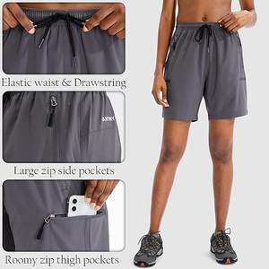 Randonnée Cargo Shorts Short d'été léger à séchage rapide pour femmes Athletic Golf Zipper Pockets - Product Image 2