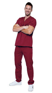 Uniformes de gommage d'hôpital pour hommes | Uniforme médical en coton Polyester pour infirmières ensemble de 2 pièces Logo personnalisé - Product Image 2
