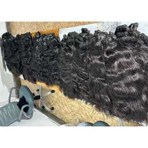 Cheveux vierges Remy bruts vietnamiens non traités à cuticule alignée Style de vague naturelle douce Vendeurs de cheveux ondulés droits naturels Indiens - Product Image 1