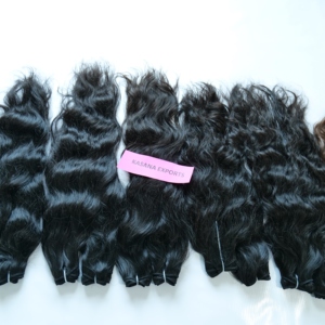 Extensions de cheveux humains naturels non traités Remy indiens, couleur naturelle, cuticules alignées, double trame, ondulations profondes, 100g - Product Image 2