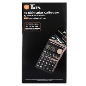 Calculadora Solar de 10 Dígitos de TWEN-Black, Funciona con Energía Solar y sin Baterías - Product Image 2
