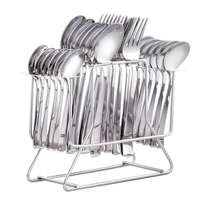 Karishma Juego de Cubiertos con Soporte, Cuchara Maestra, Tenedor y Cuchara de Sopa de Té para Cocina, Comedor y Mesa, 25 Piezas - Product Image 1