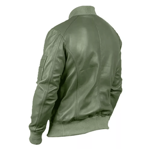 เสื้อแจ็คเก็ตนักขี่จักรยานสำหรับผู้ชายเสื้อโค้ทสไตล์ฤดูหนาวทำมือขนแกะสีแดงแท้ปกตั้งและเคลือบด้วยวัสดุพรีเมี่ยม - Product Image 6