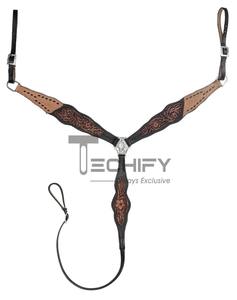 Brida con pechera pintada a mano estilo occidental con diseño floral, equipo y accesorios para caballos - Product Image 3