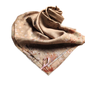 Handmade Cotton Milk Brown Color Short Sleeve Hijab Regular Print Muslim Woman's <b>Clothing</b> OEM Wholesale Service - Product Image 4