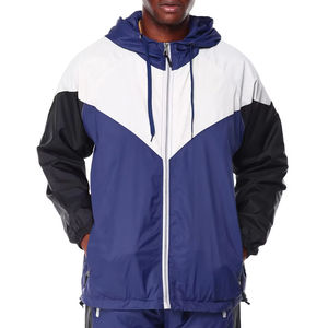 Ensemble de survêtement en nylon personnalisé OEM/ODM, ensemble de jogging avec logo brodé, fermeture éclair, couleur noire, survêtement en polyester, vêtements de sport, ensemble coupe-vent pour hommes - Product Image 5