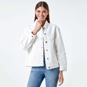 New Winter Collection Custom Brand Eco-Friendly Windproof Breathable Women <b>Denim</b> Jackets Wholesale Zipper Closure Hooded Collar - Product Image 6