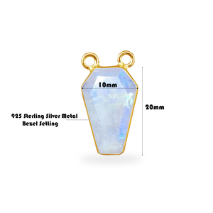 Grenat Forme Cercueil 10x20mm Pierre de Naissance Pendentif Double Boucle Or Vermeil Argent Sterling Tiers Certifié Bijoux Résultats - Product Image 3