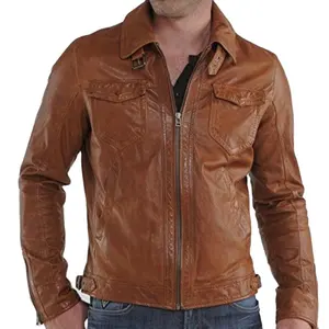Veste en cuir de qualité chaude en gros avec OEM ODM personnalisé 100% veste en cuir longue durée naturelle pour hommes manteau unisexe