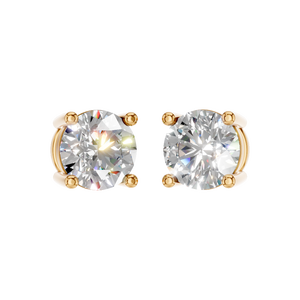 4 Prong Real 10K Solid <b>Gold</b> Lab Grown Diamond Stud <b>Earrings</b> IGI Certified Wedding VS1 Brilliant Cut Screw <b>Back</b> Unisex - Product Image 1