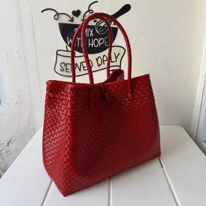 Sembagi Bolsos ecológicos para mujer Tejido único Plástico reciclado Premium Granate Nuevo estilo Tamaño de disfraz para adultos Bolsos al por mayor - Product Image 2