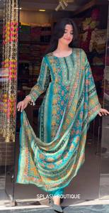 ชุดสูท Salwar Kameez พิมพ์ลายดิจิทัลมาใหม่พร้อมกระจกหนาพิมพ์ลายแฟนซีสำหรับงานปาร์ตี้งานแต่งงาน - Product Image 3