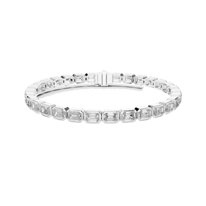 Bracelet en diamant de laboratoire taille émeraude 9,3 carats, clarté VVS-VS EF, or 18 carats, 14 carats, 10 carats et argent 925, or rose, or jaune, or blanc - Product Image 6
