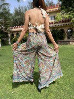 Taille haute indien Wrap pantalon pour femmes confortable décontracté tenue de fête nouveauté été Fit parole longueur robe à manches