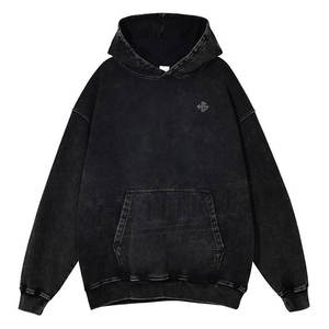 Sweat à capuche 100% coton lavé à l'acide de haute qualité sur mesure coupe décontractée élégant confortable porter sweat à capuche pour hommes lavage à l'acide - Product Image 4