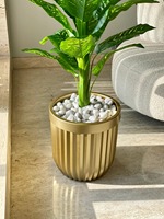 Pot Tanaman Lantai Aluminium Mewah Berkualitas Premium, Ukiran Tangan Modern, Ringan, Tahan Lama, Ramah Lingkungan, untuk Luar/Dalam Ruangan, Cocok untuk Hotel