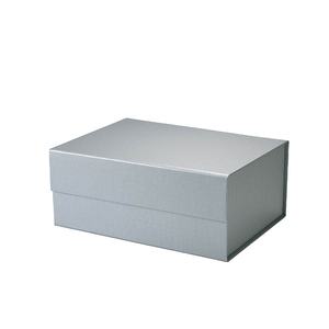 Caja de Regalo Plegable Rígida Plateada con Tapa Magnética, Empaque de Cartón Plano para Regalos - Product Image 1