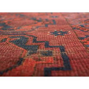 Tapis en laine noué à la main Kiaan grande surface, rouge-orange, géométrique abstrait, rectangulaire, pour la maison, l'entrée, le couloir, le salon, 9x12 pouces - Product Image 3