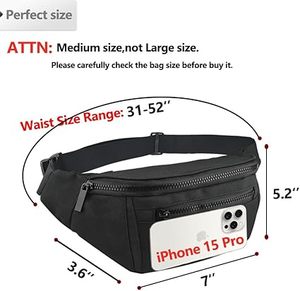 Riñonera para Hombre y Mujer, Bolsa de Cintura Cruzada, Bolsa de Cinturón para Viajes, Caminatas, Correr, Senderismo, Ciclismo, Fácil de Llevar, para Cualquier Teléfono y Cartera - Product Image 2